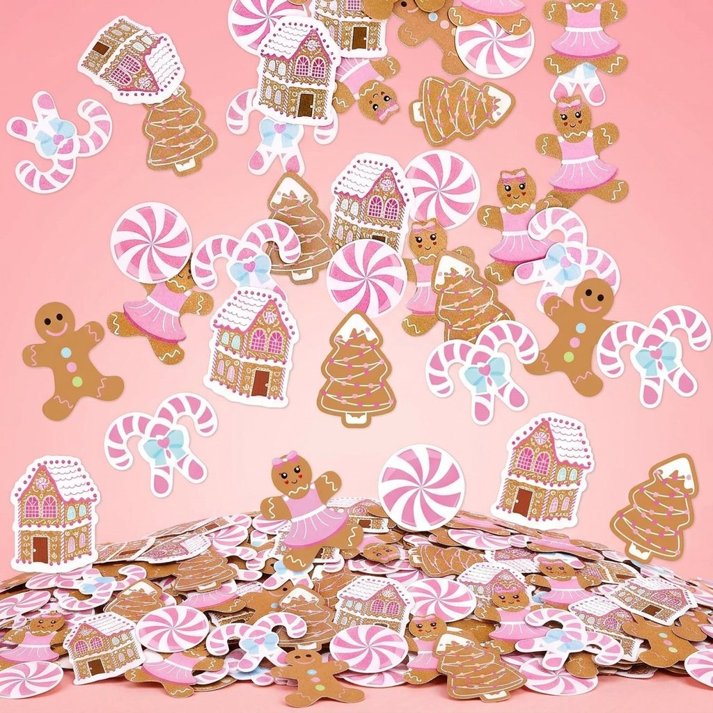 Papercraft Supply Confetti - 330 szt. różowych świątecznych konfetti w