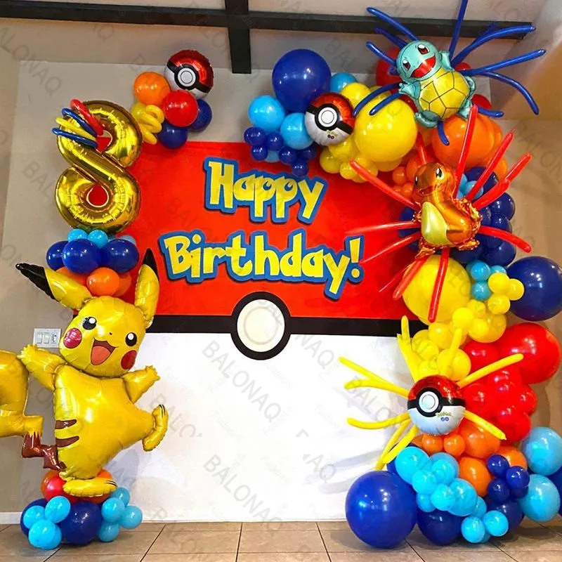 Wedding Supply Kit - 84 szt. Balony Pikachu, girlanda, zestaw