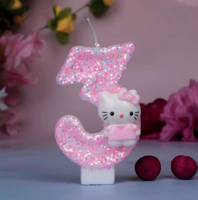 Unity Candle Set - Śliczne świeczki urodzinowe Hello Kitty Cat