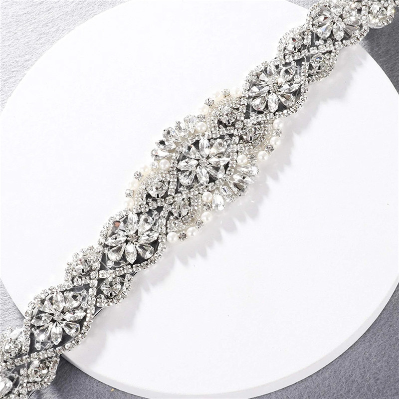 Bridal Sash Ribbon - Pas ślubny luksusowy kryształ pasek do