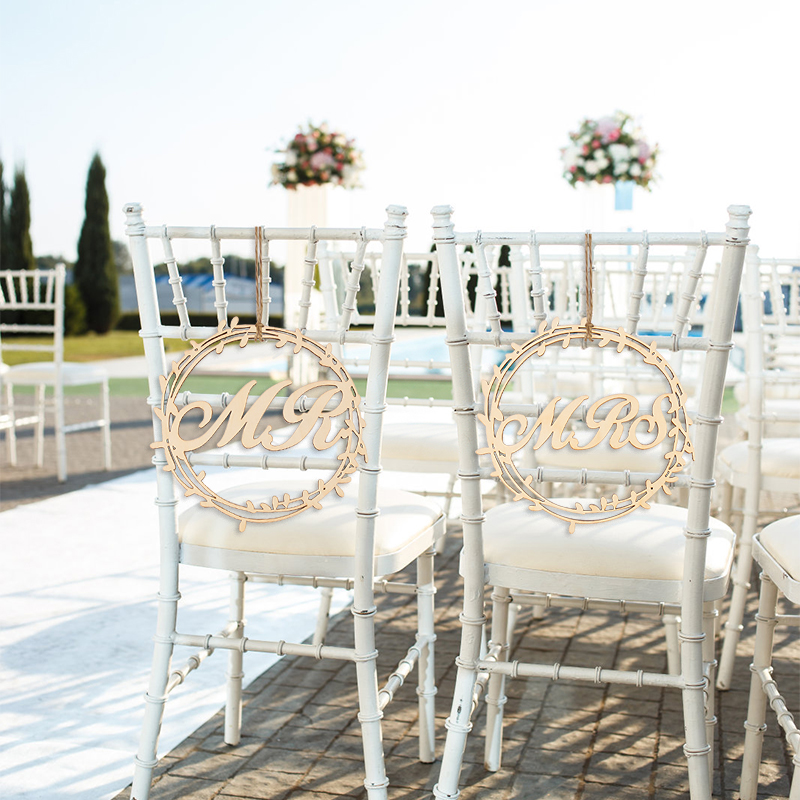 Wedding Supply Rentals - 2szt Ślubne Drewniane Krzesło Wisiorek Mr