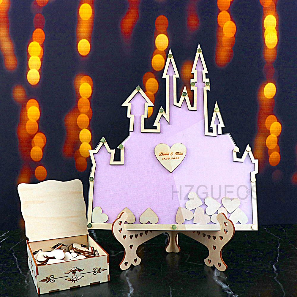 Wedding Favor Box - Spersonalizowany zamek księga gości skrzynka na