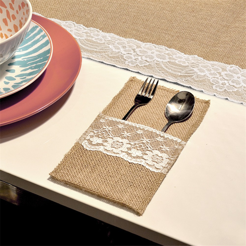 Jutowe etui na sztućce z koron – Wedding Supply Rentals recenzja i cena