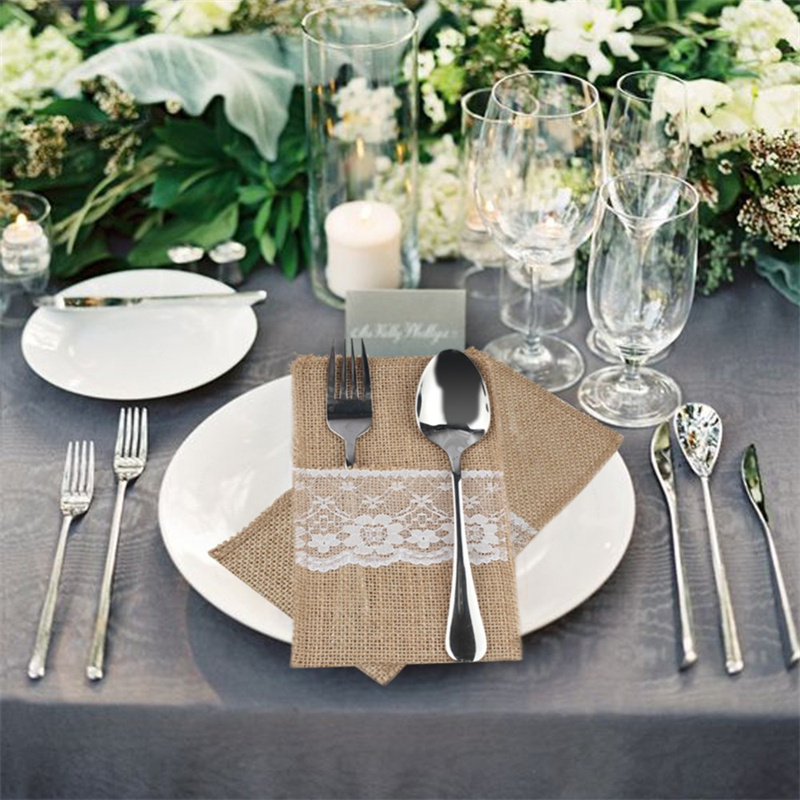 Jutowe etui na sztućce z koron – Wedding Supply Rentals recenzja i cena