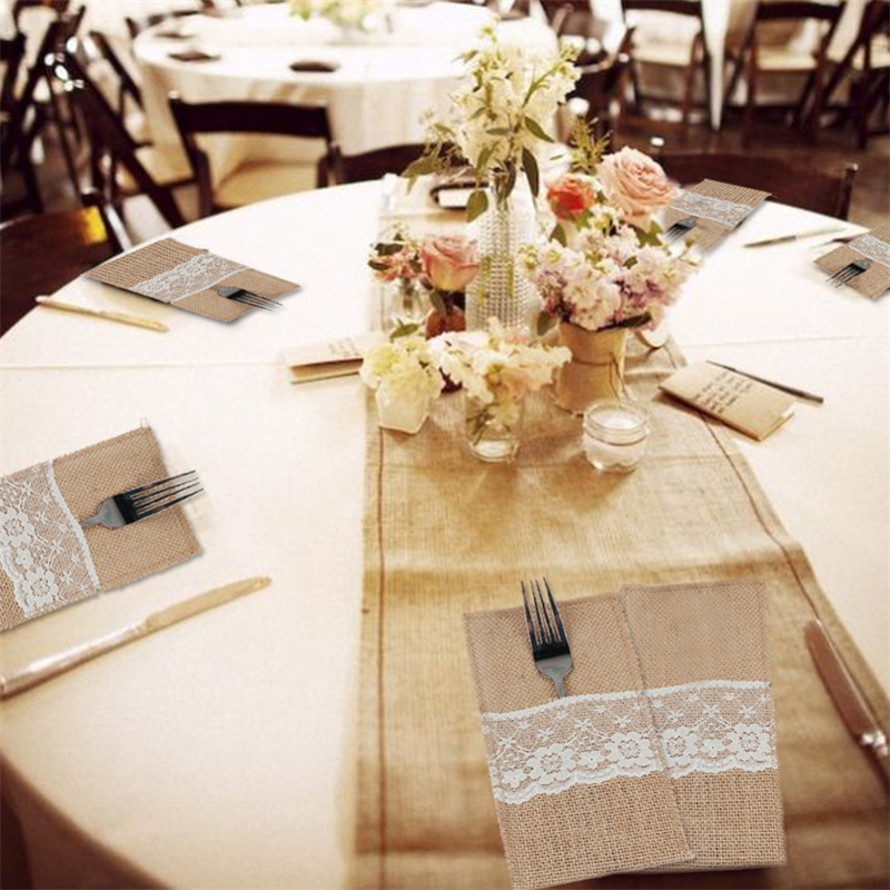 Jutowe etui na sztućce z koron – Wedding Supply Rentals recenzja i cena