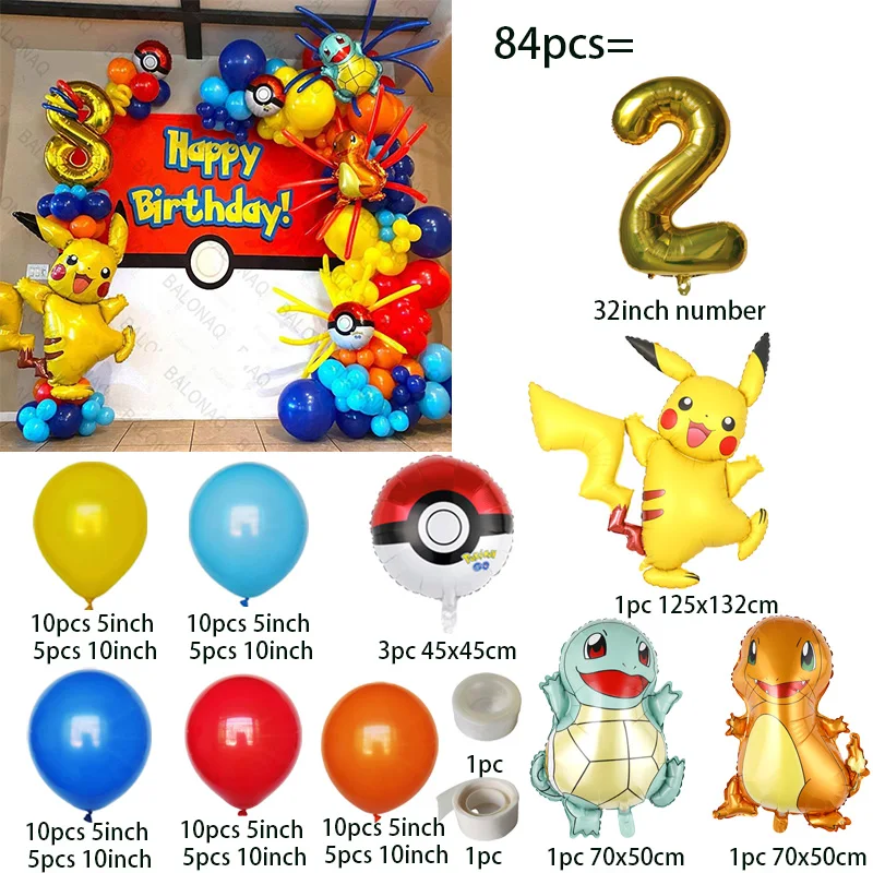 84 szt. Balony Pikachu, girlan – Wedding Supply Kit recenzja i cena